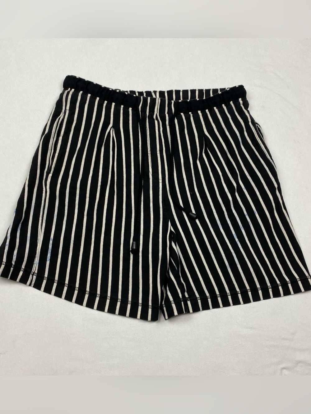 Black & White Striped Women’s Drawstring Shorts